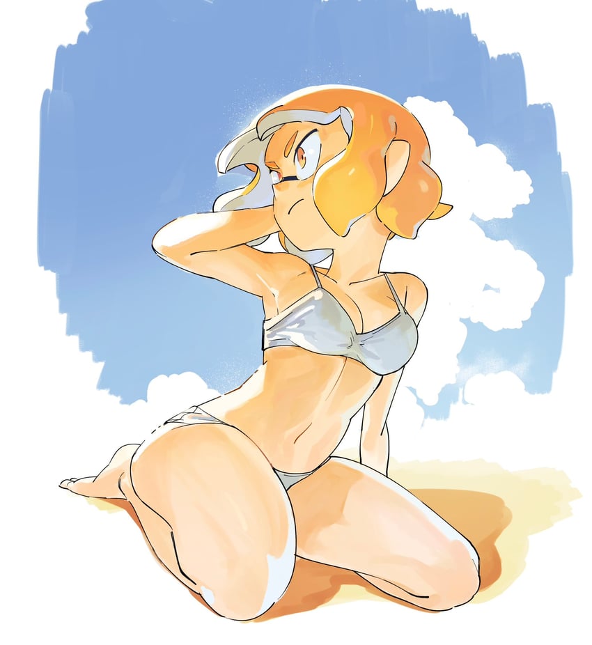 inkling player character and inkling girl (splatoon) drawn by sumi_ko888