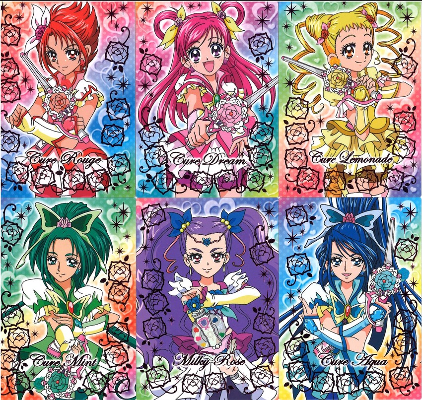 yumehara nozomi, minazuki karen, cure dream, kasugano urara, akimoto komachi, and 8 more (precure and 2 more) drawn by kawamura_toshie