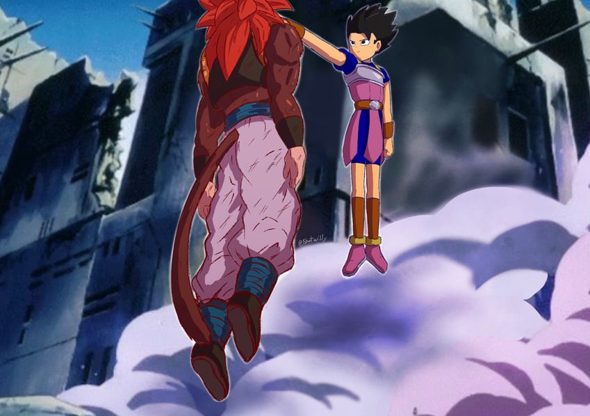 gogeta and cabba (dragon ball and 2 more) drawn by shotwilly