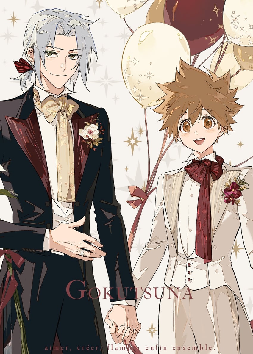 sawada tsunayoshi and gokudera hayato (katekyo hitman reborn!) drawn by ru_(famia)