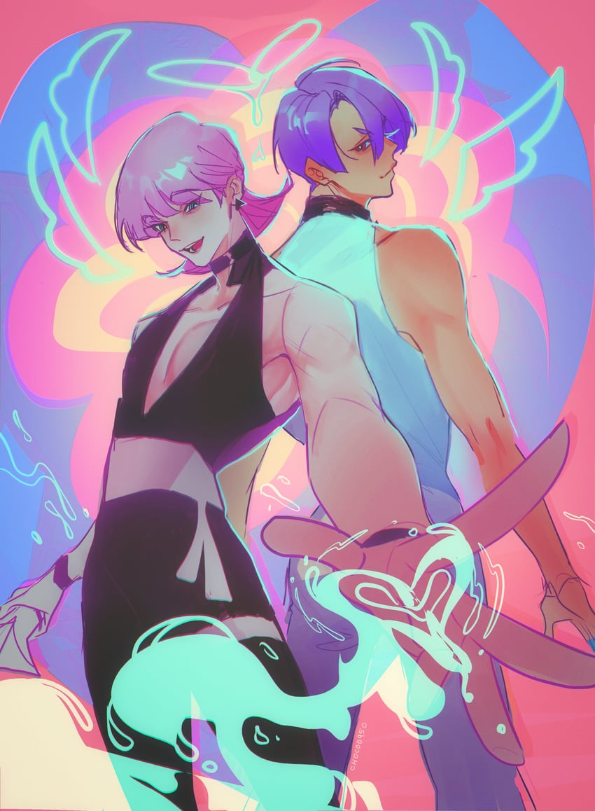 polyurethane and polyester (panty & stocking with garterbelt) drawn by choco095000
