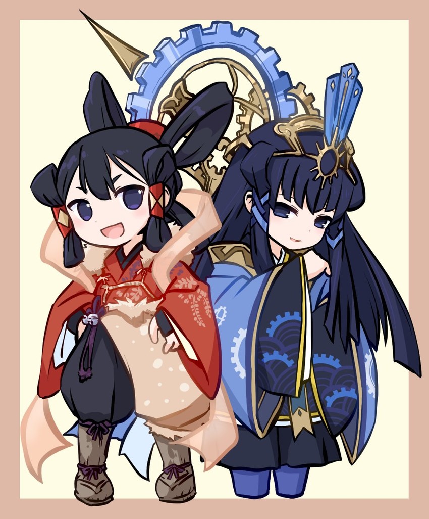 sakuna-hime and kokorowa-hime (tensui no sakuna-hime) drawn by paskmel