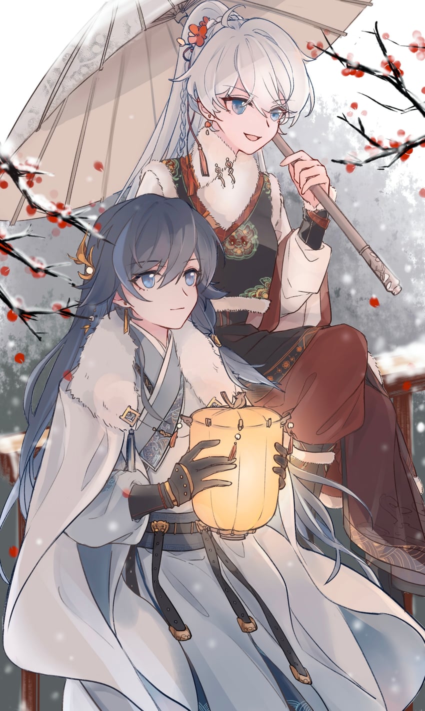 kiana kaslana and fu hua (honkai and 1 more) drawn by tanghc175