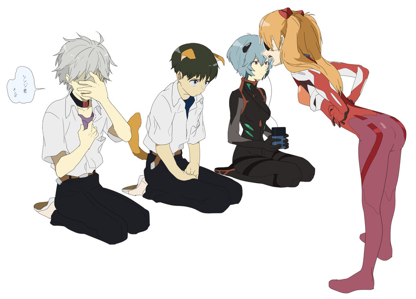 souryuu asuka langley, ayanami rei, ikari shinji, and nagisa kaworu (neon genesis evangelion and 2 more) drawn by regain