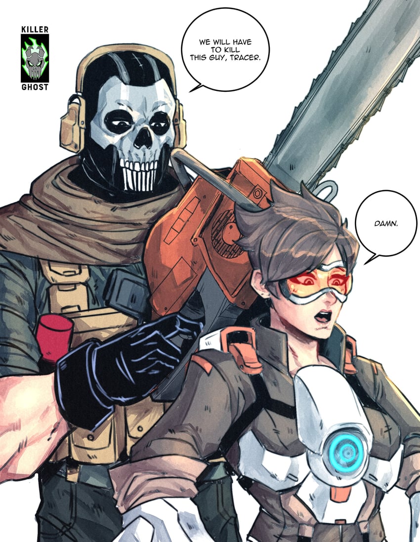 tracer and ghost (overwatch and 1 more) drawn by lordkillerghost