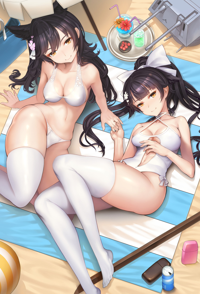 atago and takao (azur lane) drawn by qbase