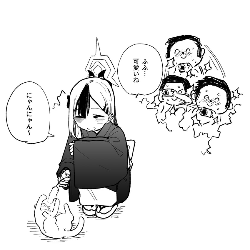 sensei, doodle sensei, and kayoko (blue archive) drawn by asahina_yoshitoshi