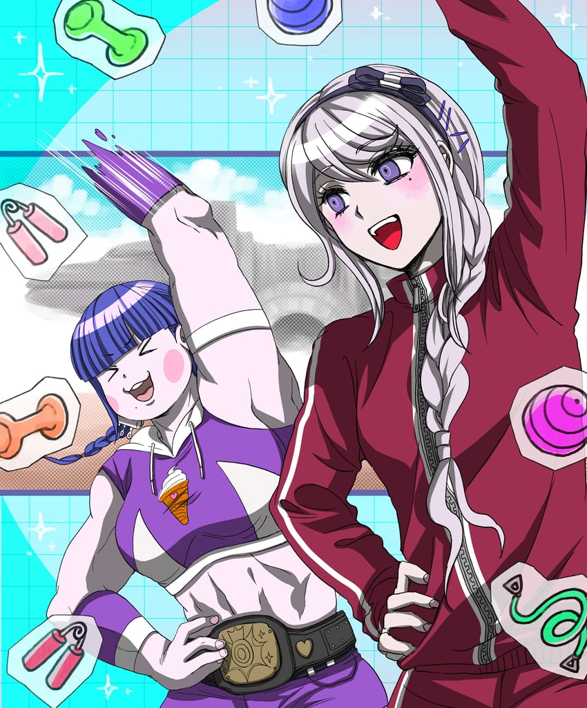 kirifuji nozomi and mojiro moko (the hundred line -last defense academy-)