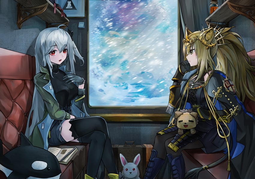 skadi, siege, and vina victoria (arknights and 1 more) drawn by yi_ke_bo_he_tang
