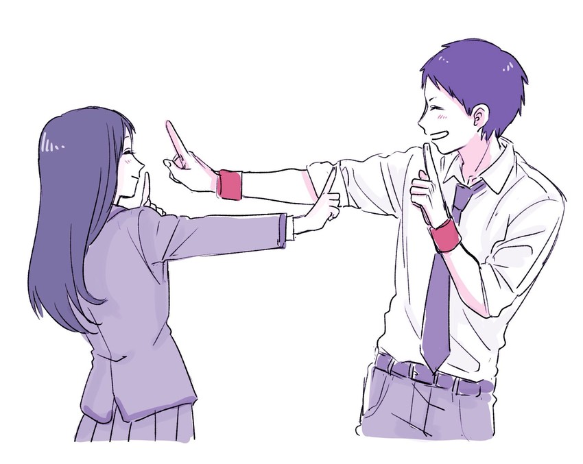 sugino tomohito and kanzaki yukiko (ansatsu kyoushitsu) drawn by shishamo_(abc_shishamo)