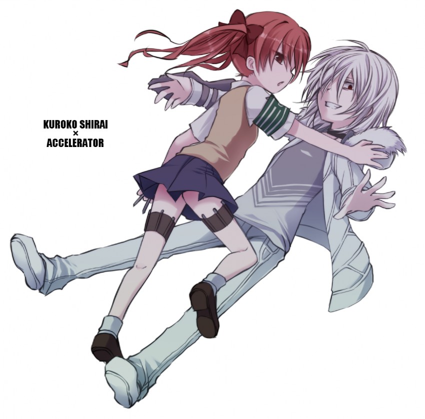 shirai kuroko and accelerator (toaru majutsu no index) drawn by idora_(idola)