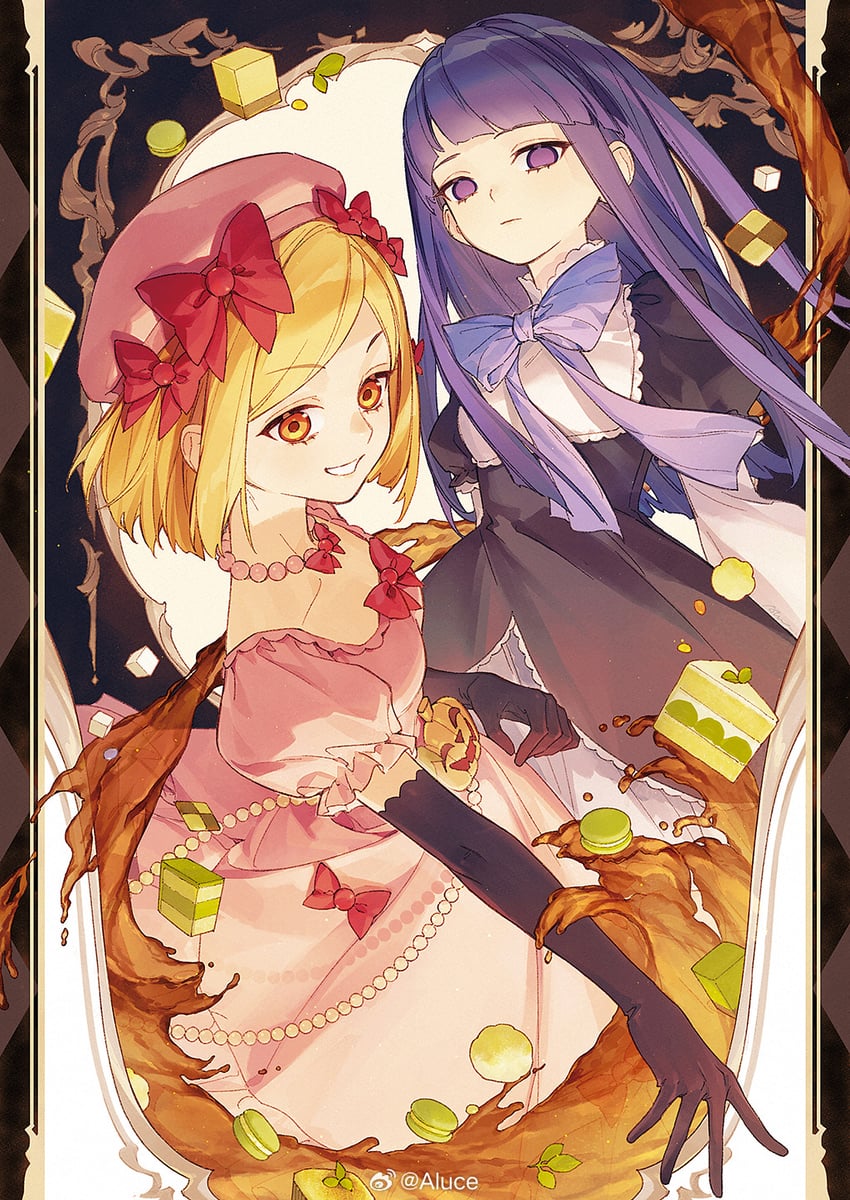 frederica bernkastel and lambdadelta (umineko no naku koro ni) drawn by aluce