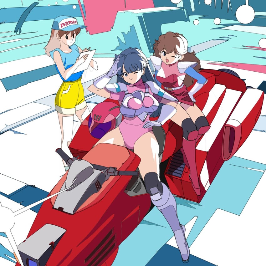 kanda momo, tengenji hiromi, and cover girl (namco and 3 more) drawn by edoya_inuhachi