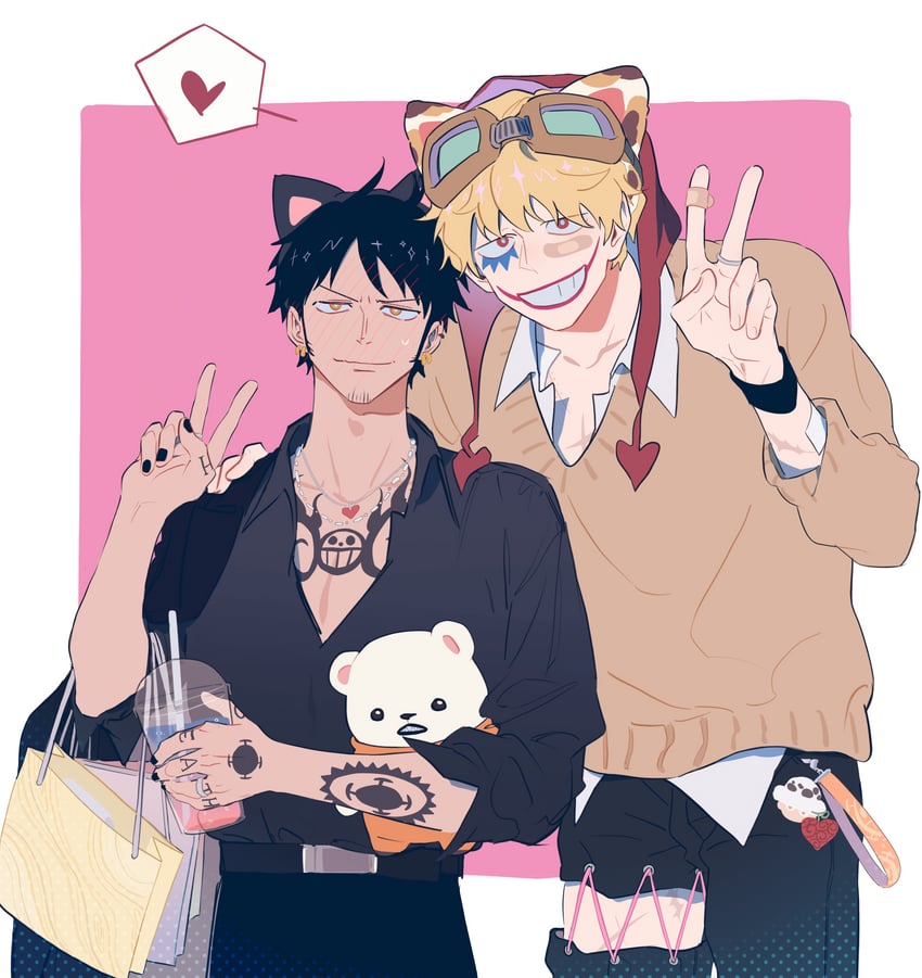 trafalgar law and donquixote rocinante (one piece) drawn by galiguomin