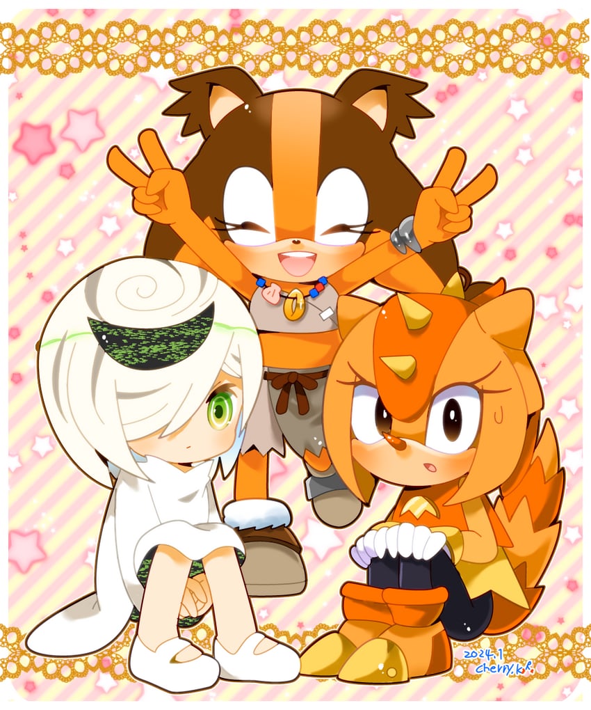 sage, sticks the badger, and trip the sungazer (sonic and 4 more) drawn by kusunoki_cherry