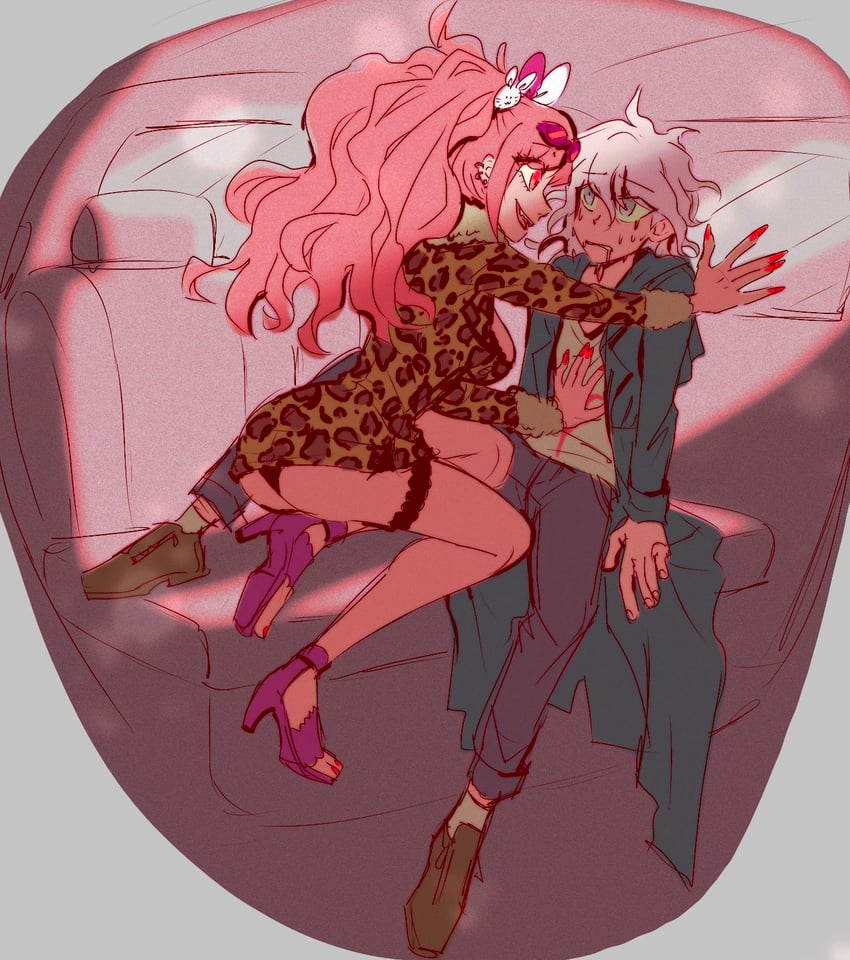 komaeda nagito and enoshima junko (danganronpa and 2 more) drawn by komakaikoma