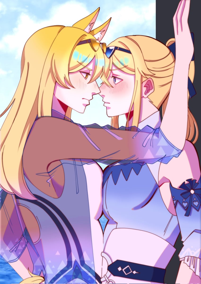 jean and nearl (genshin impact and 1 more) drawn by nasicxrry