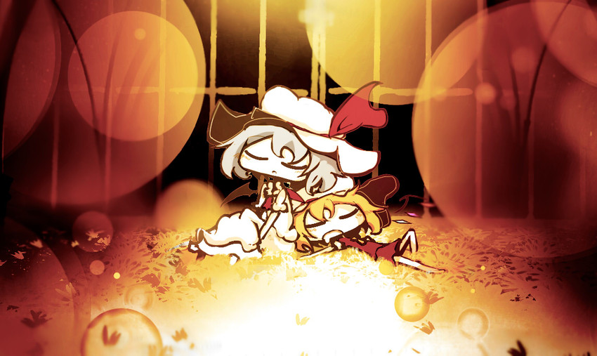 remilia scarlet and flandre scarlet (touhou) drawn by yoshioka_yoshiko