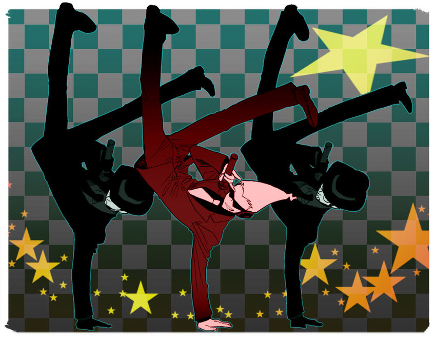 sissel and hitman (ghost trick and 1 more) drawn by coda_(kinoko-da)