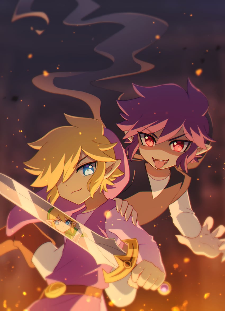 link and shadow link (the legend of zelda and 2 more) drawn by enni