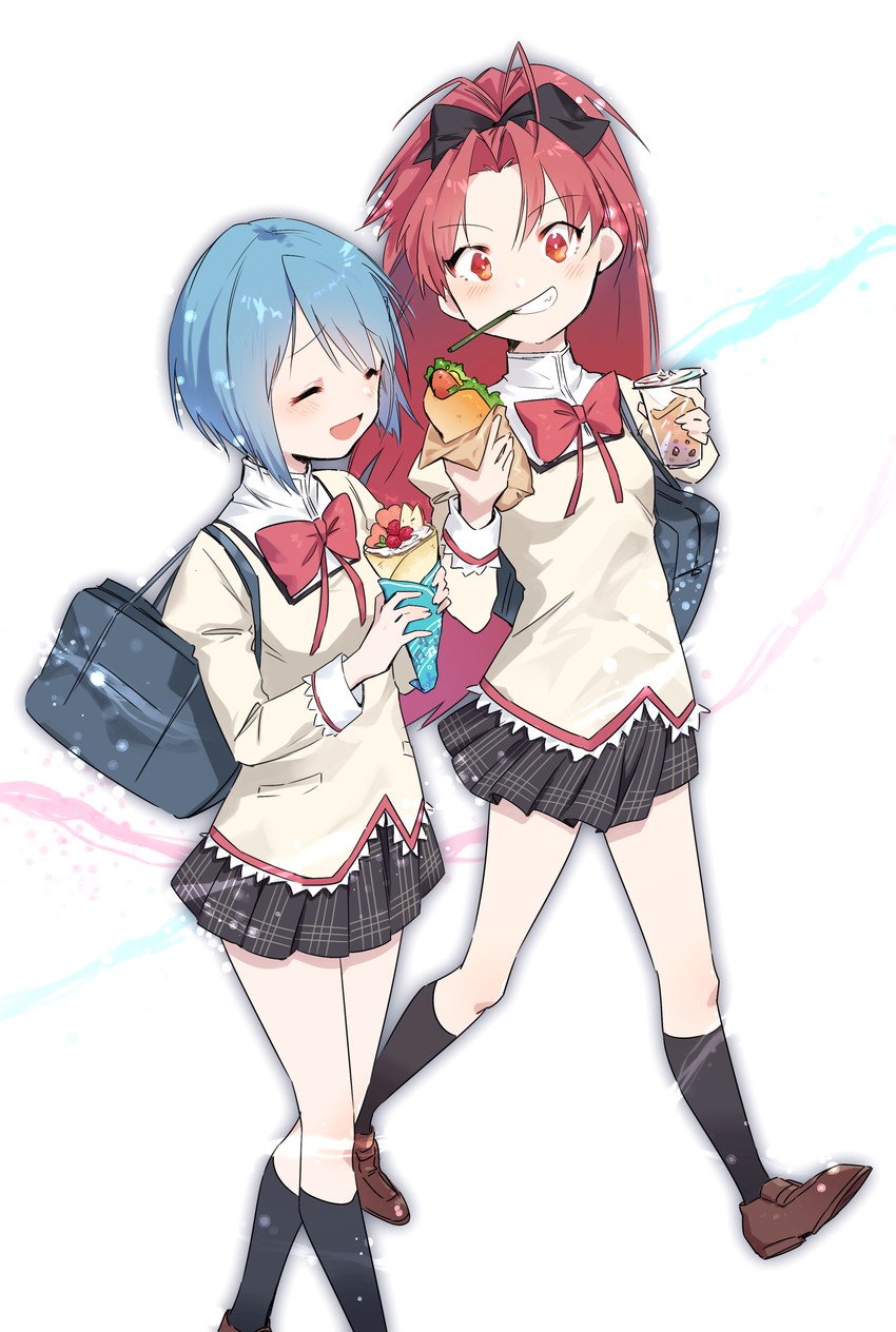miki sayaka and sakura kyoko (mahou shoujo madoka magica and 1 more) drawn by maromayu