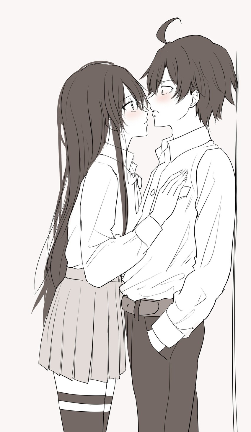 yukinoshita yukino and hikigaya hachiman (yahari ore no seishun lovecome wa machigatteiru.) drawn by ponpon_(ponpon62126)