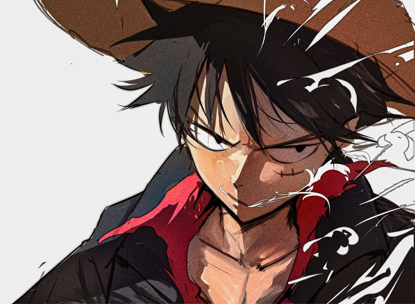 monkey d. luffy (one piece and 1 more) drawn by niroxin