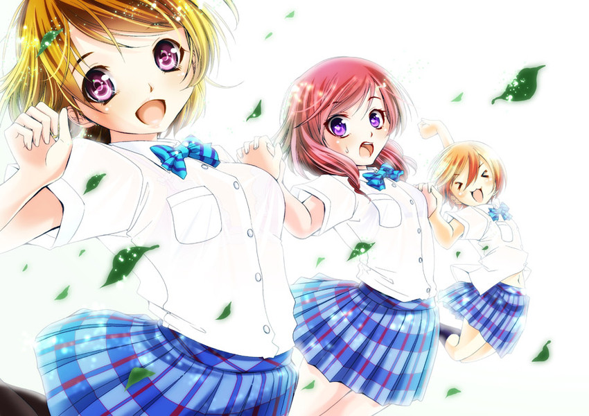 nishikino maki, hoshizora rin, and koizumi hanayo (love live! and 1 more) drawn by sogabe_toshinori