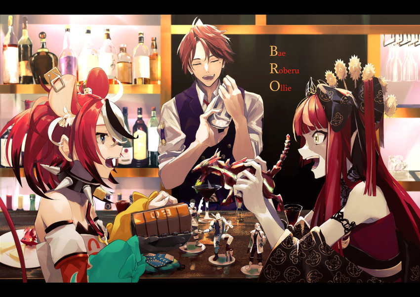 hakos baelz, kureiji ollie, mr. squeaks, crypto, yukoku roberu, and 2 more (hololive and 4 more) drawn by t-one