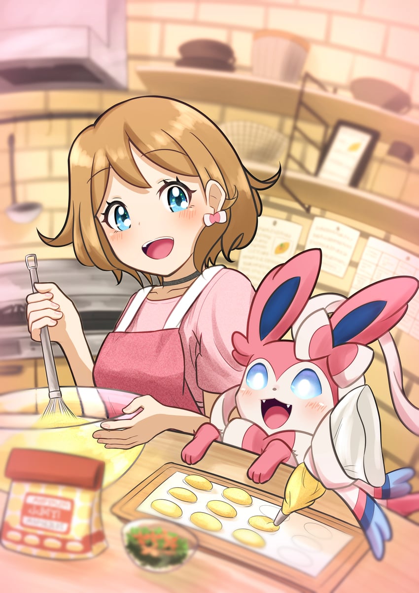 serena and sylveon (pokemon and 1 more) drawn by mashiro_(user_65392488)