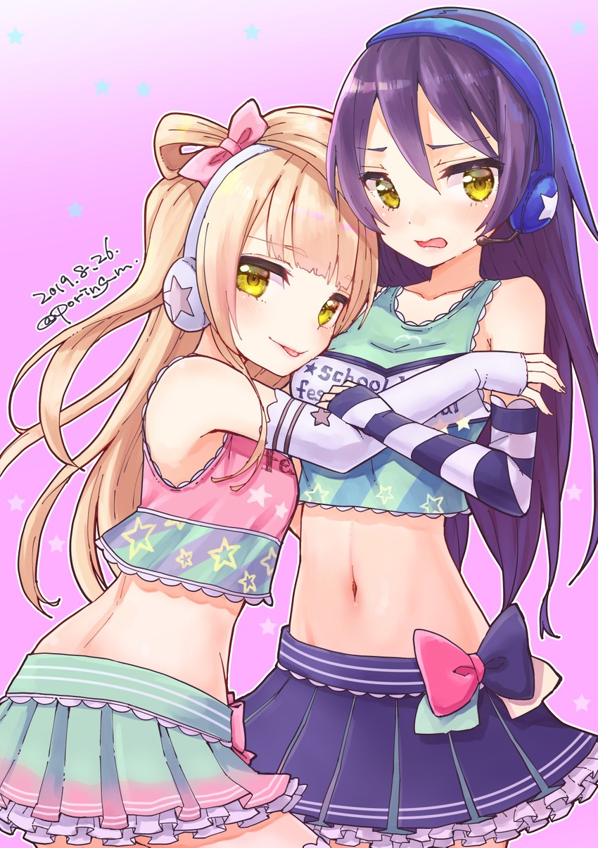 sonoda umi and minami kotori (love live! and 2 more) drawn by miyamae_porin