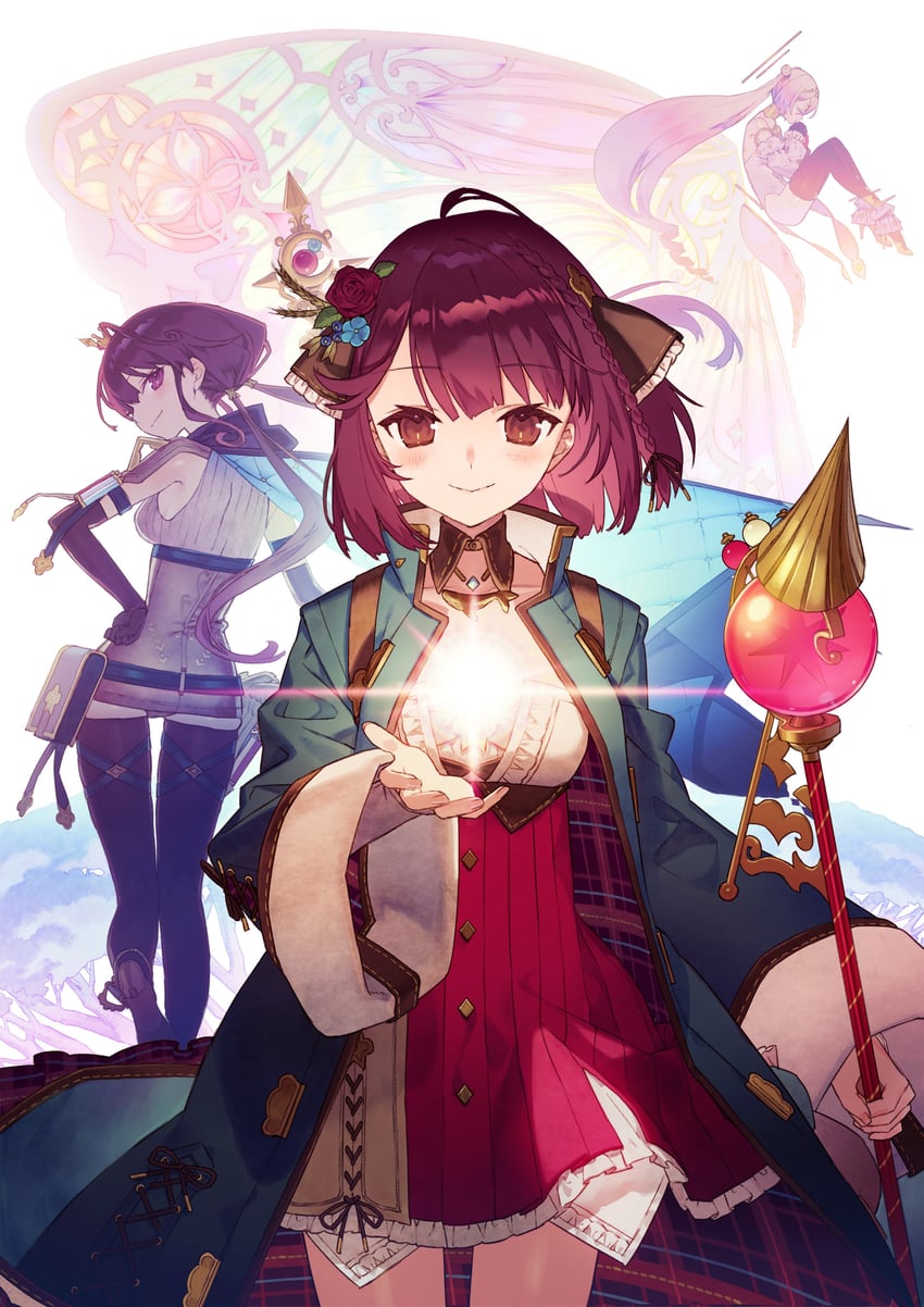sophie neuenmuller, ramizel erlenmeyer, and elvira (atelier and 1 more) drawn by noco_(adamas)
