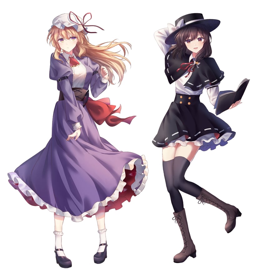 usami renko and maribel hearn (touhou) drawn by hakubo_(usgr_0)