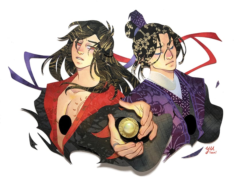 wei wuxian and jiang cheng (modao zushi) drawn by yutaan