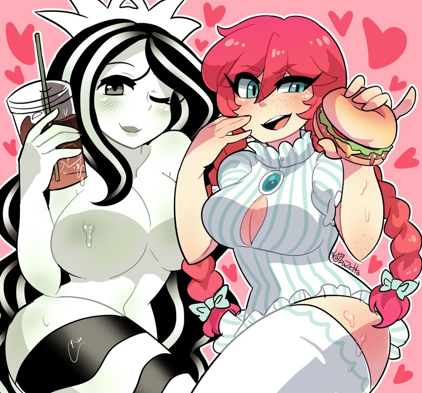 wendy, starbucks siren, and stb-chan (starbucks and 1 more) drawn by kaibuzetta