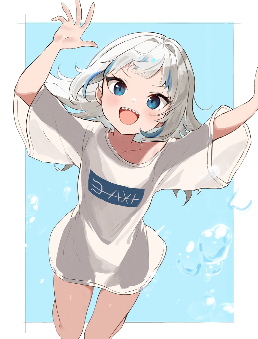 gawr gura (hololive and 1 more) drawn by atum_1028
