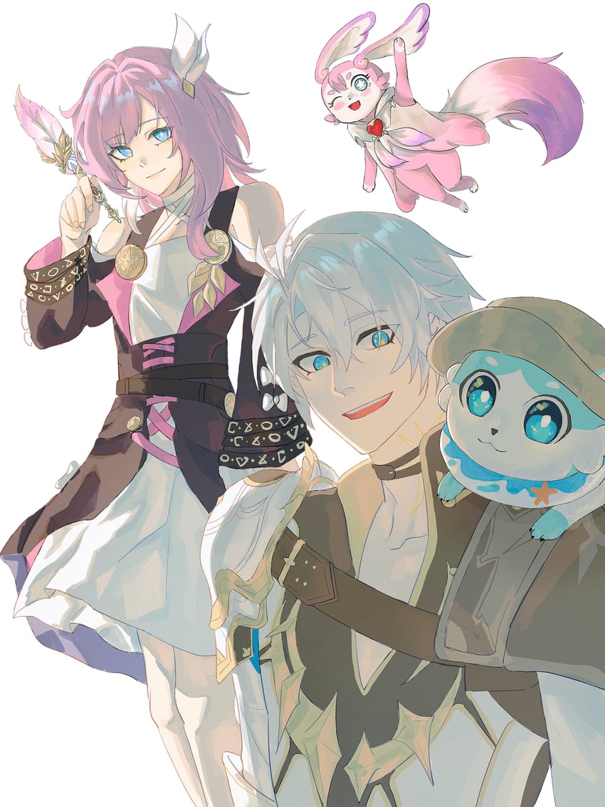 phainon, cyrene, mem, and bubbles (honkai and 1 more) drawn by imtrying442639