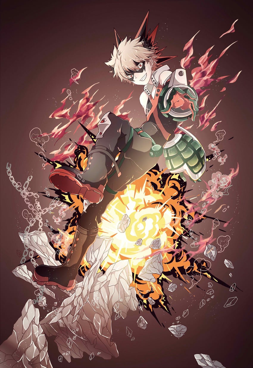bakugou katsuki (boku no hero academia) drawn by azure-aoi-
