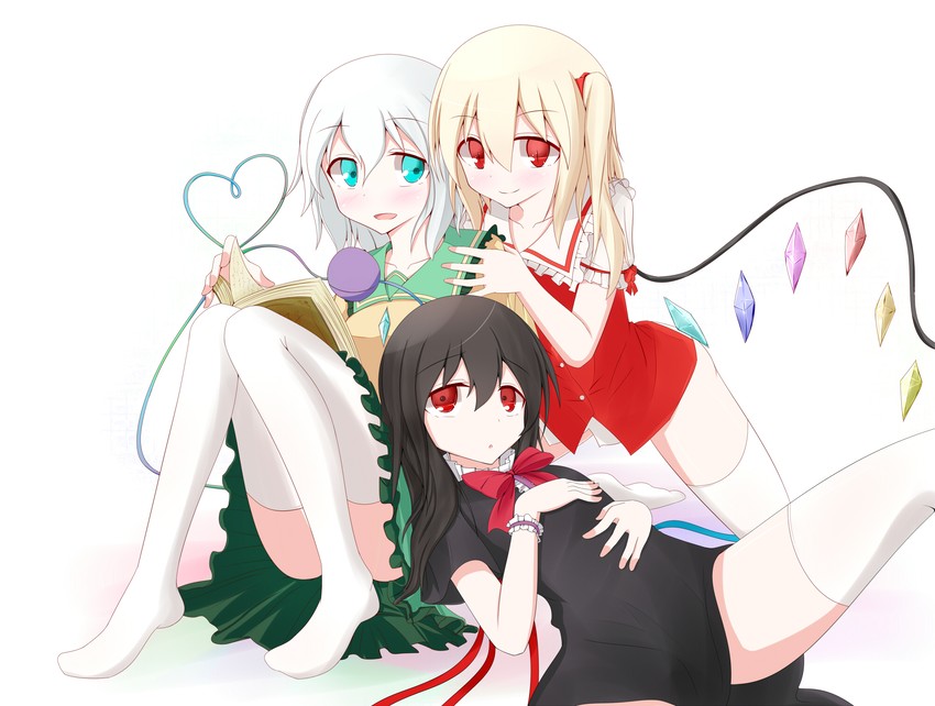 flandre scarlet, komeiji koishi, and houjuu nue (touhou) drawn by pspmaru