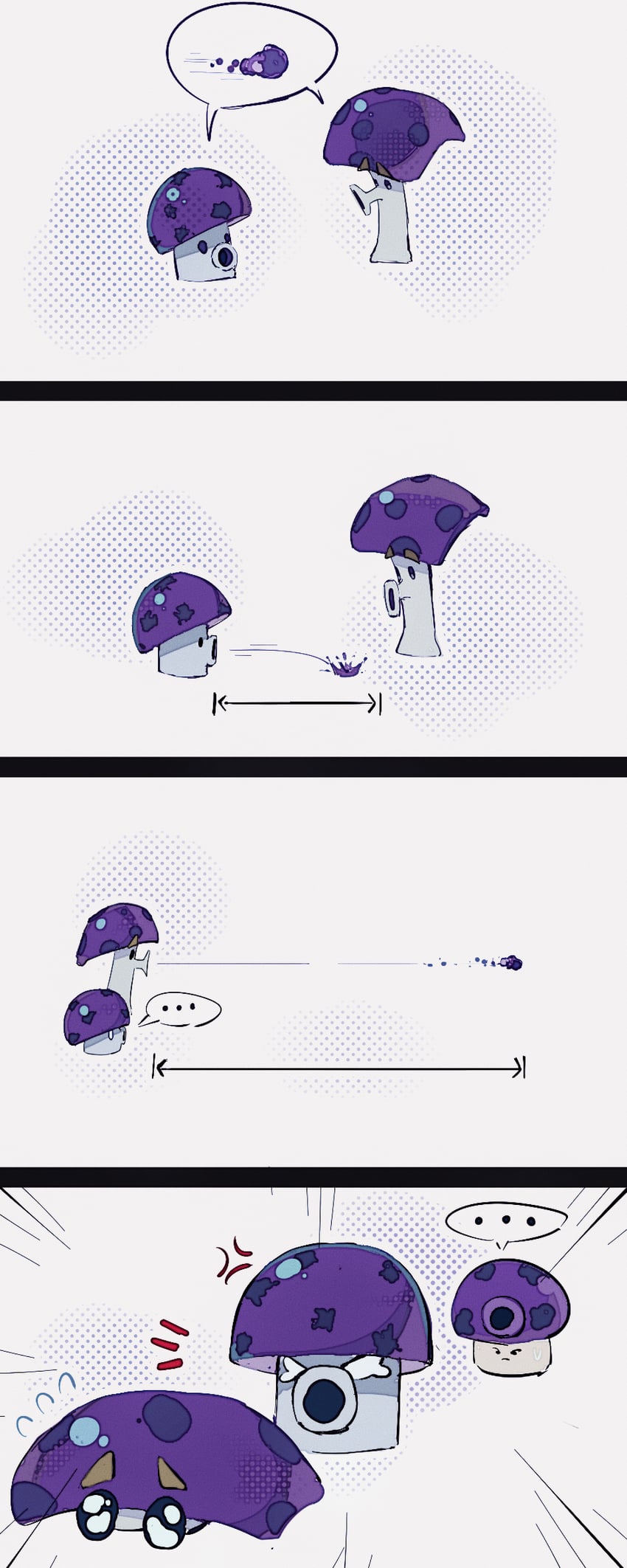puff-shroom, scaredy-shroom, and fume-shroom (plants vs. zombies) drawn by hightguy