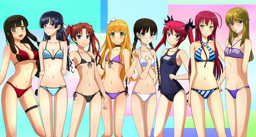 shirai kuroko, cthugha, yusa emi, azuki azusa, saaya, and 3 more (toaru majutsu no index and 8 more) drawn by kenken