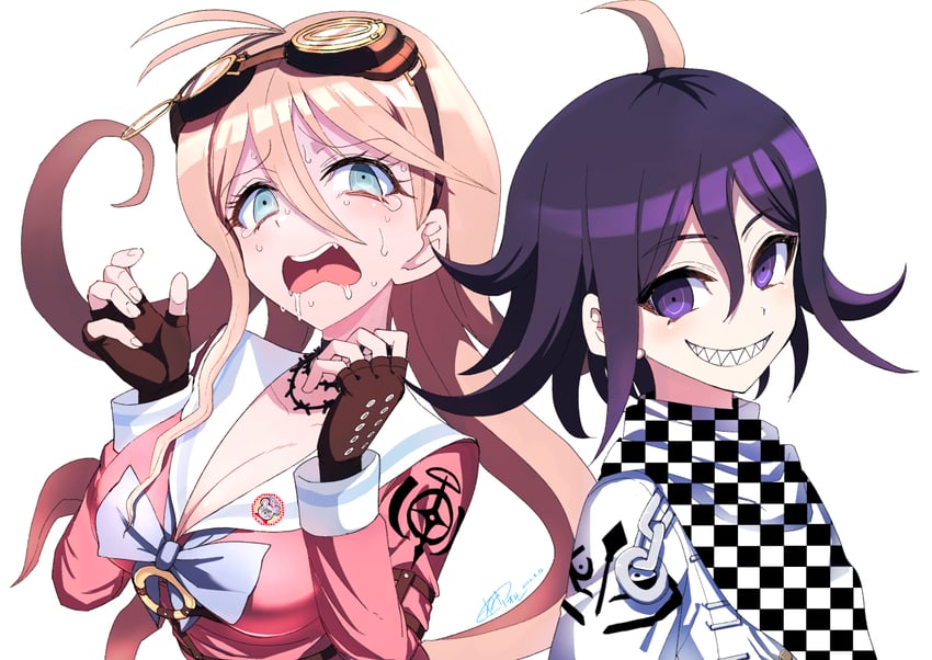 oma kokichi and iruma miu (danganronpa and 1 more) drawn by tsunemi_aosa