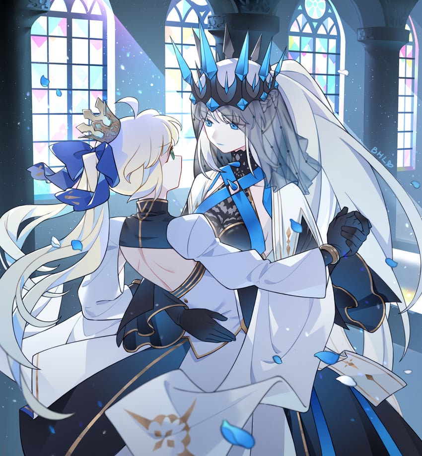 artoria pendragon, morgan le fay, and artoria caster (fate and 1 more) drawn by bohe_liang_you