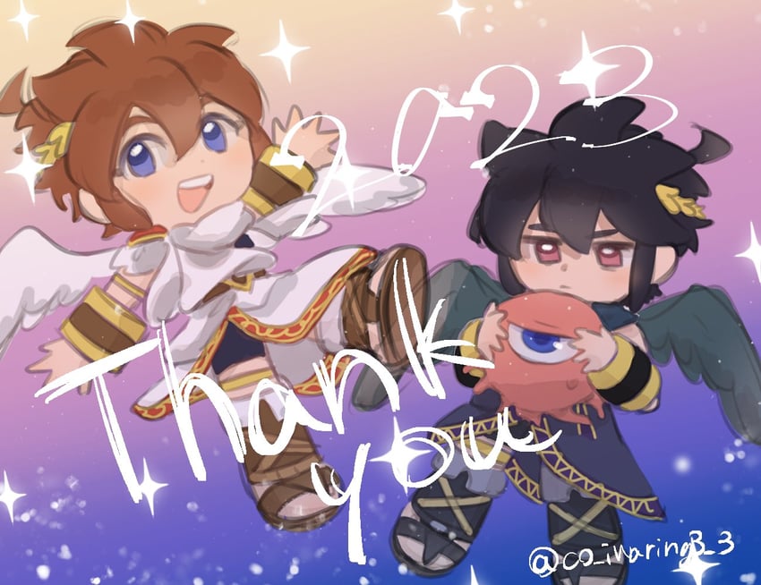 pit and dark pit (kid icarus and 1 more) drawn by ko_iwari_ngo