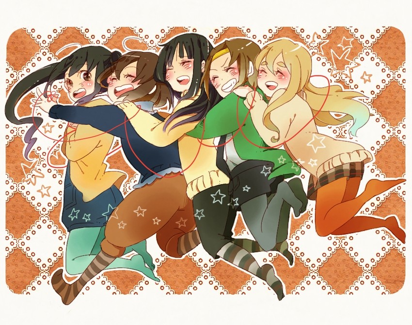 akiyama mio, nakano azusa, hirasawa yui, tainaka ritsu, and kotobuki tsumugi (k-on! and 1 more) drawn by kuzumochi