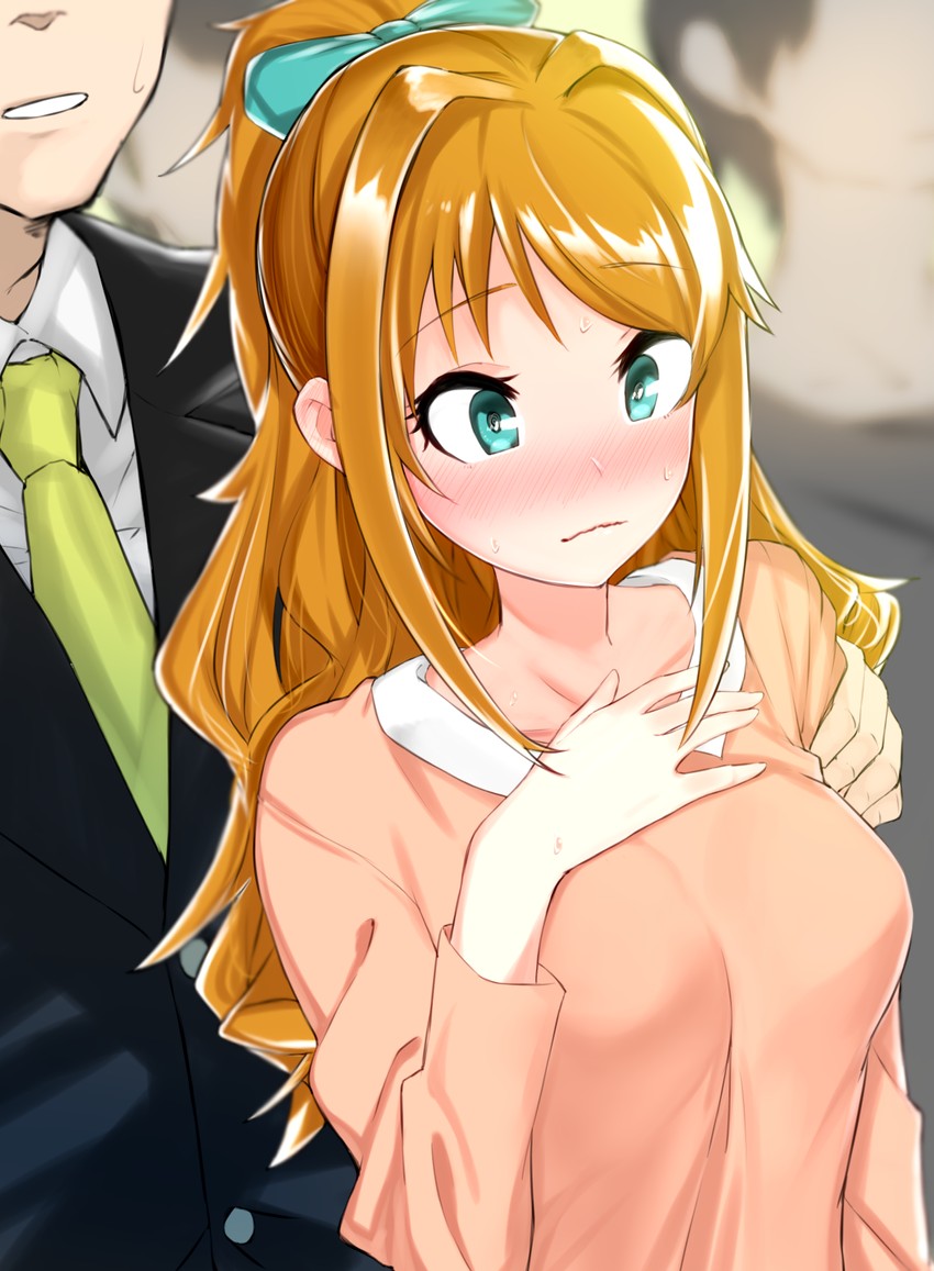 producer and hino akane (idolmaster and 1 more) drawn by apple_(ygbhjdbiulsg)