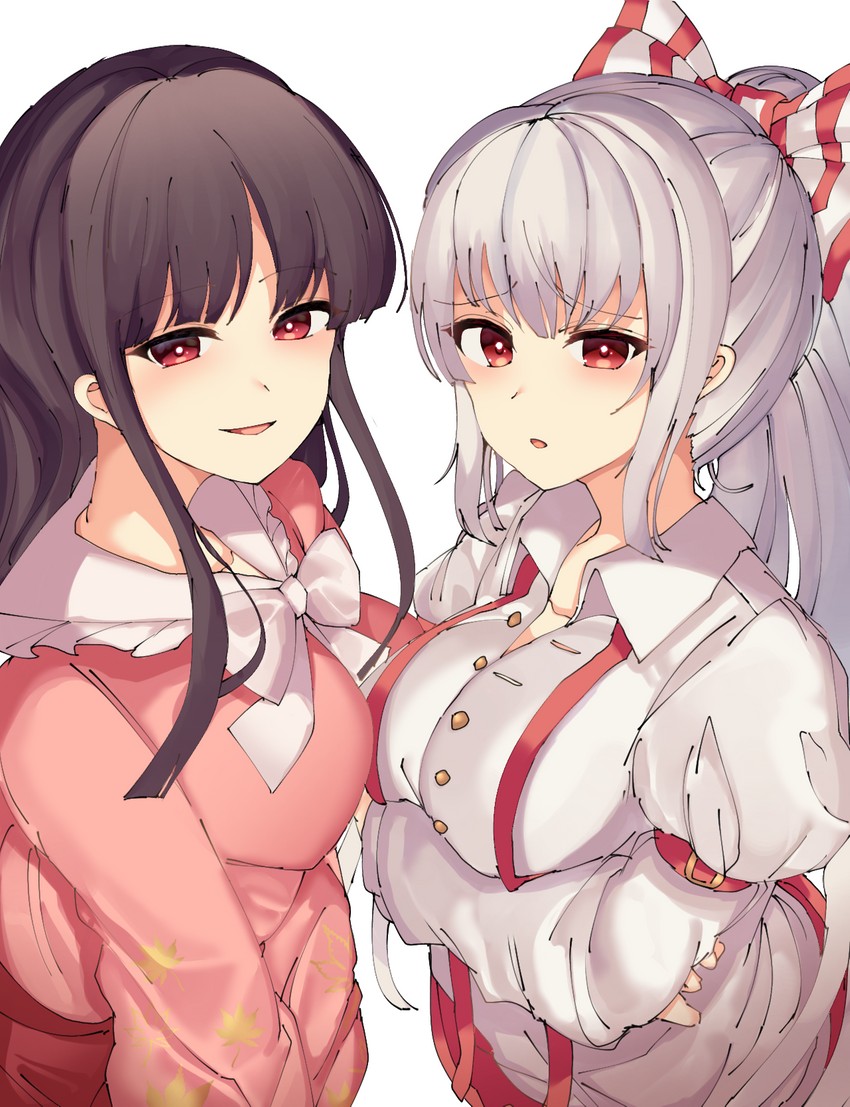 fujiwara no mokou and houraisan kaguya (touhou) drawn by kozomezuki