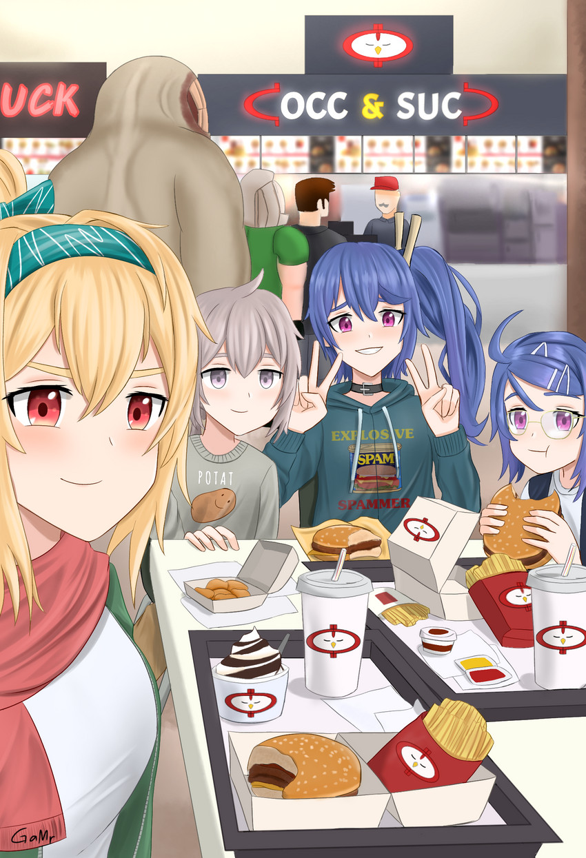 m200, doomguy, sv-98, k11, max payne, and 1 more (girls' frontline and 4 more) drawn by gamryous