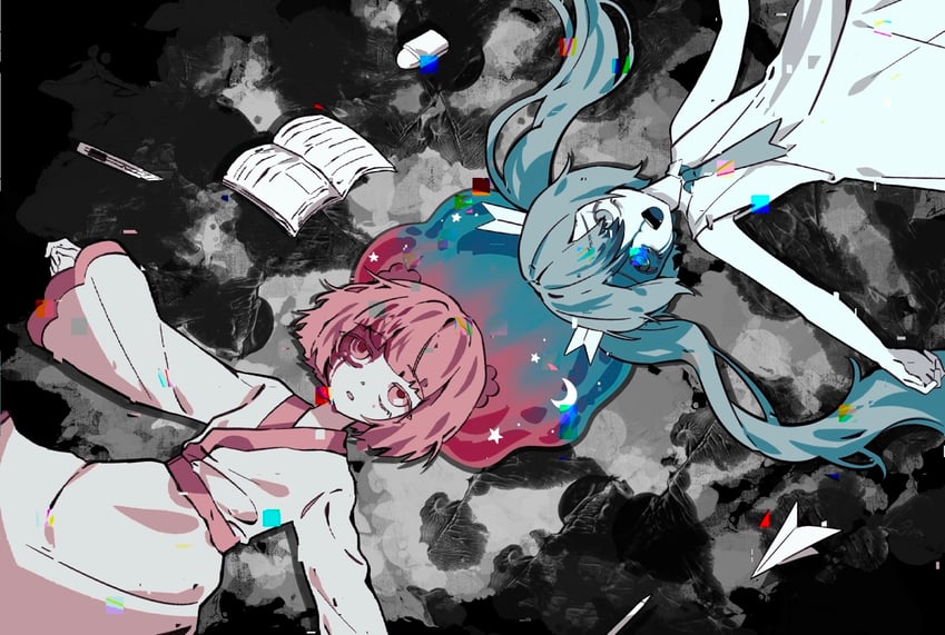 hatsune miku and vy1 (vocaloid and 1 more) drawn by zer0h