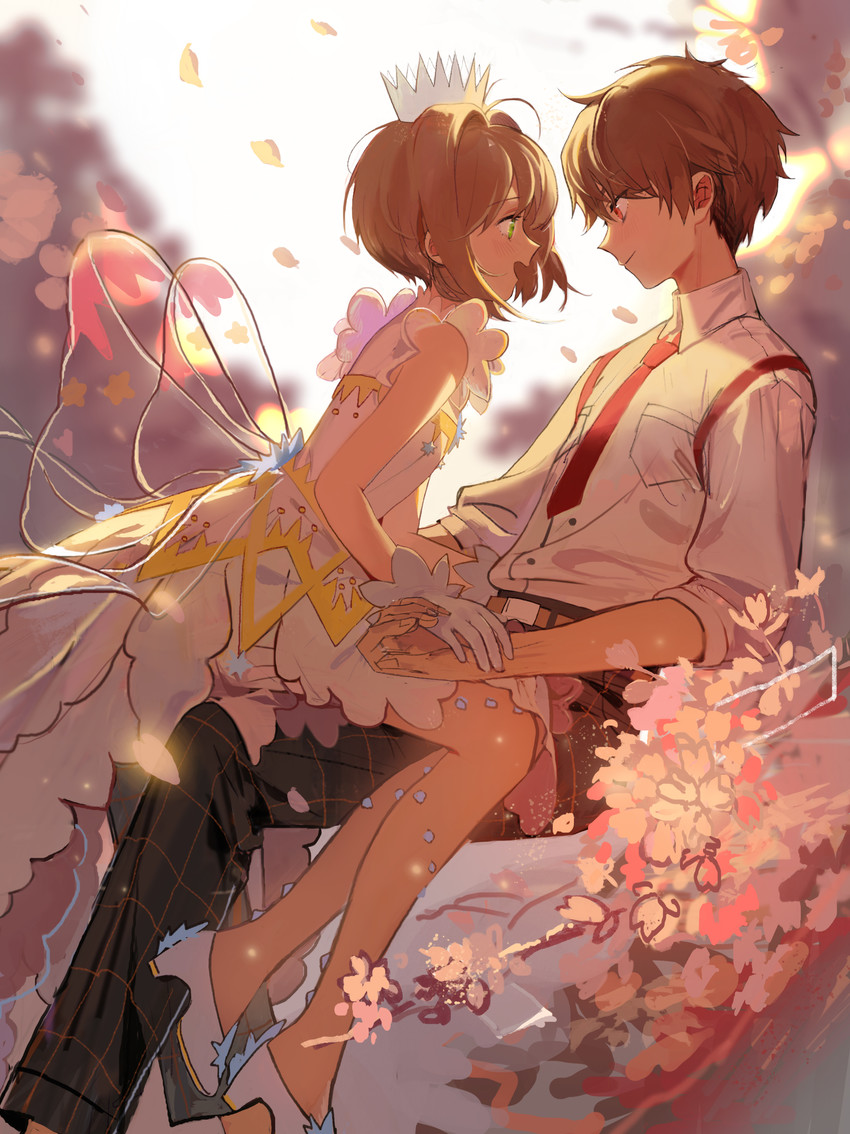kinomoto sakura and li syaoran (cardcaptor sakura and 1 more) drawn by yukuso_(dabiandang)